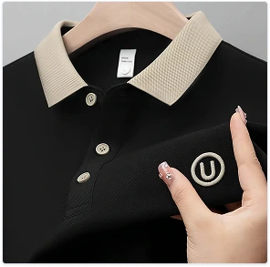 custom embroidered polo shirts close-up view